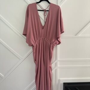 Free People Dusty Rose Backless Jumpsuit